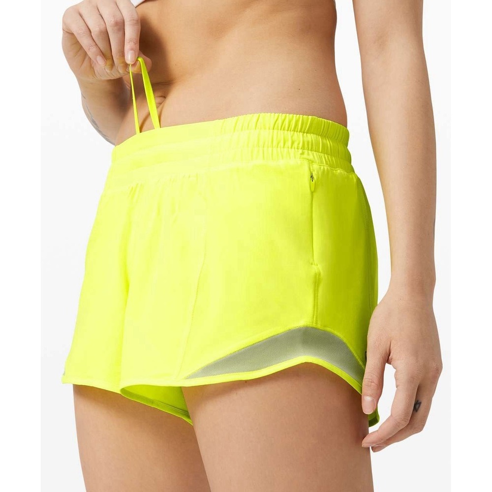 Lululemon Hotty Hot Short II *Long 4" Highlight Yellow Size 10 Athletic Yoga Run